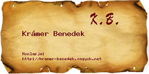 Krámer Benedek névjegykártya