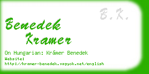 benedek kramer business card