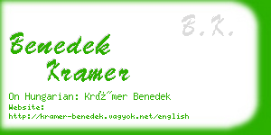 benedek kramer business card